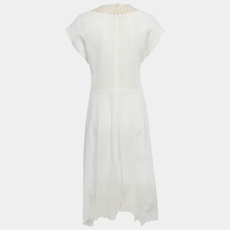 Pre Owned Stella McCartney White Lace Asymmetric Dress S