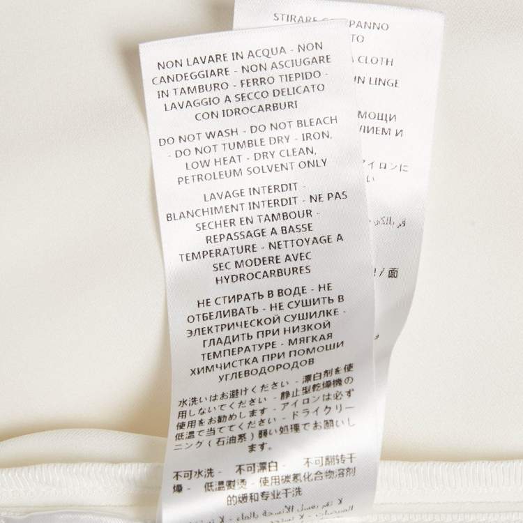 Pre Owned Stella McCartney Off-White Crepe Long Sleeve Top M