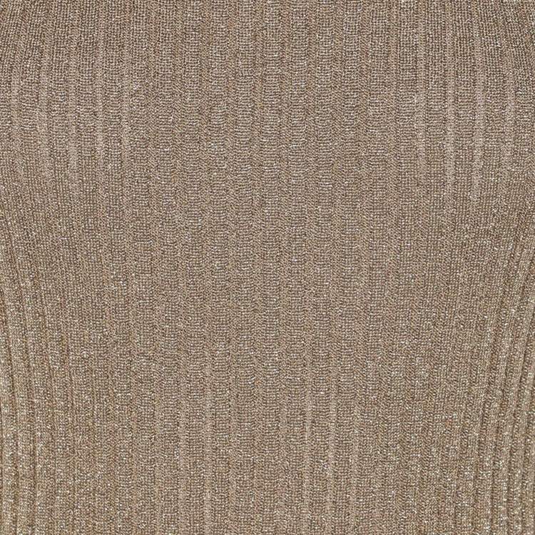 Pre Owned Stella McCartney Metallic Beige Lurex Knit Tank Top S
