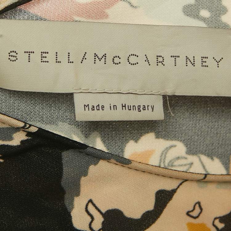 Pre Owned Stella McCartney Black Printed Crepe Short Dress L 