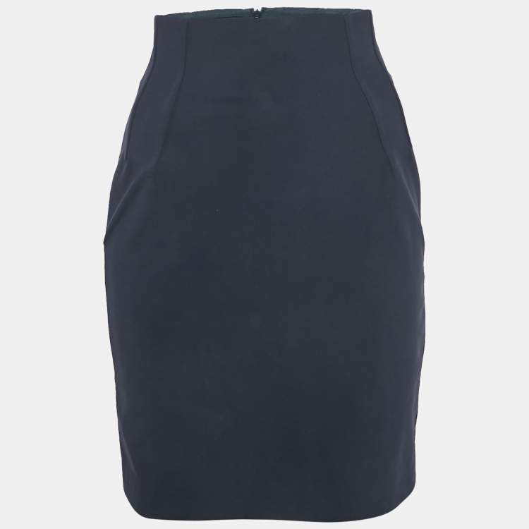 Pre Owned Stella McCartney Navy Blue Cotton Blend Pencil Skirt S 