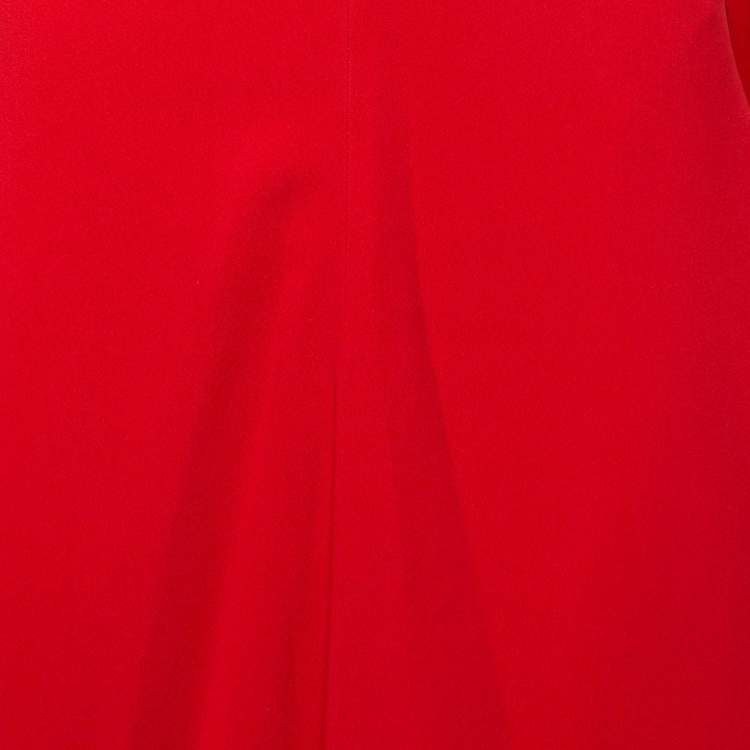 Pre Owned Stella McCartney Red Crepe Cape Detail Gown XXS