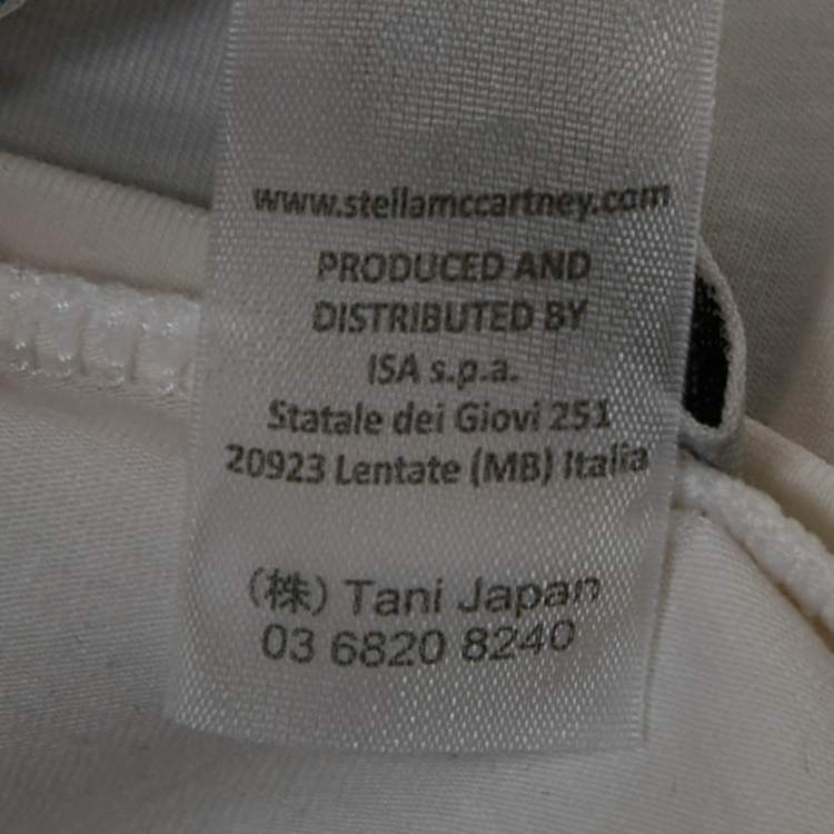 Pre Owned Stella McCartney White Logo Band Jersey T-Shirt L