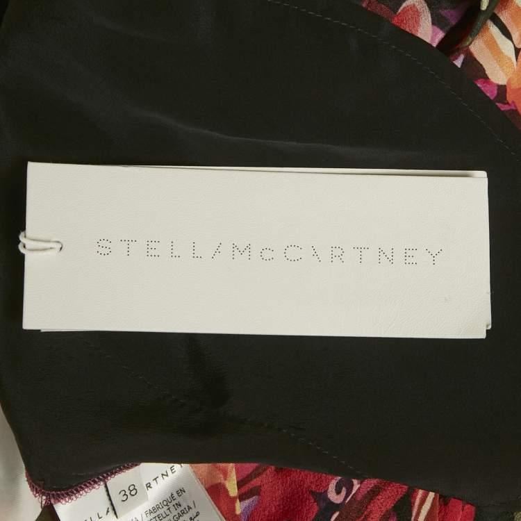 Pre Owned Stella McCartney Multicolor Floral Print Silk Wrap Style Midi Skirt S
