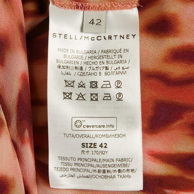 Pre Owned Stella McCartney Multicolor Animal Print Silk Front Knot Jumpsuit M