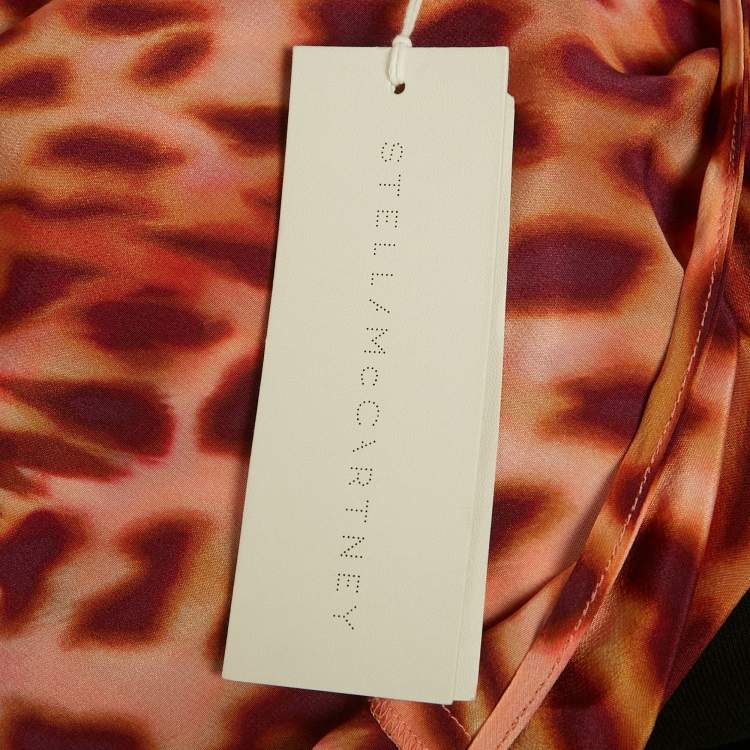 Pre Owned Stella McCartney Multicolor Animal Print Silk Front Knot Jumpsuit M