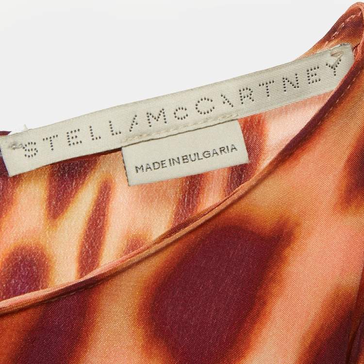 Pre Owned Stella McCartney Multicolor Animal Print Silk Front Knot Jumpsuit M