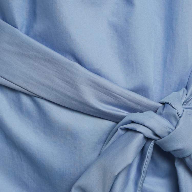 Pre Owned Stella McCartney Blue Cotton Blend Off Shoulder Mini Dress M