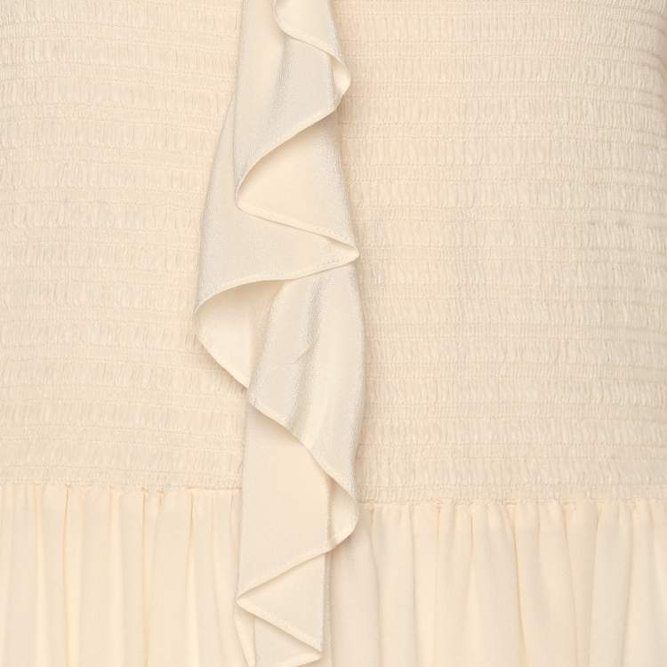 Pre Owned Stella McCartney Beige Crepe Long Sleeve Jumpsuit S