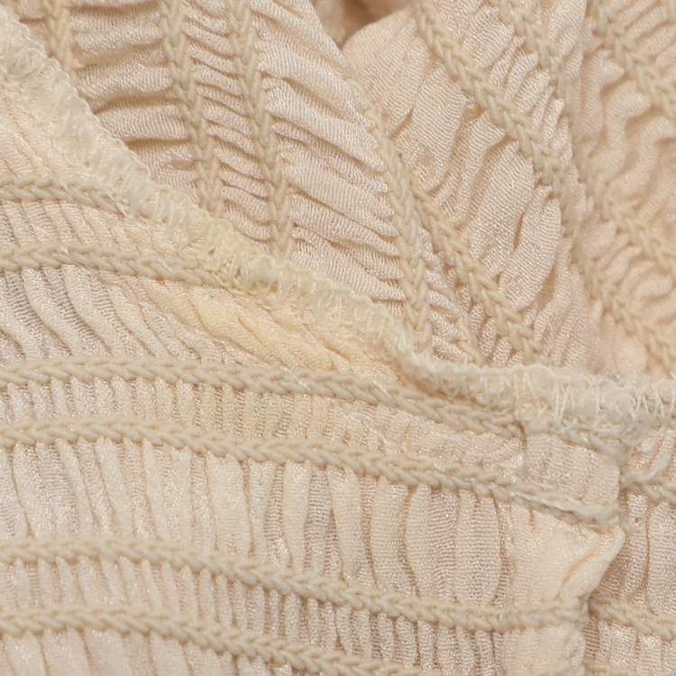 Pre Owned Stella McCartney Beige Crepe Long Sleeve Jumpsuit S