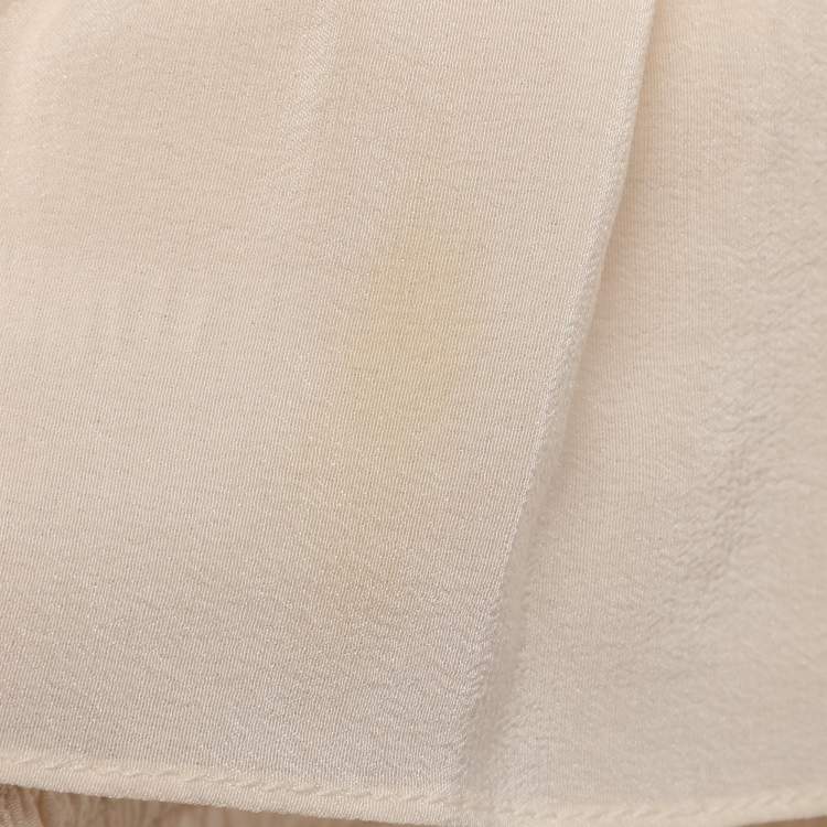 Pre Owned Stella McCartney Beige Crepe Long Sleeve Jumpsuit S