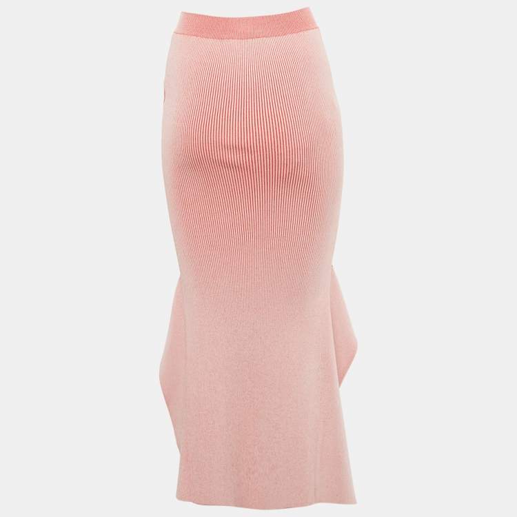Pre Owned Stella McCartney Red Knit Slit Midi Skirt XS  