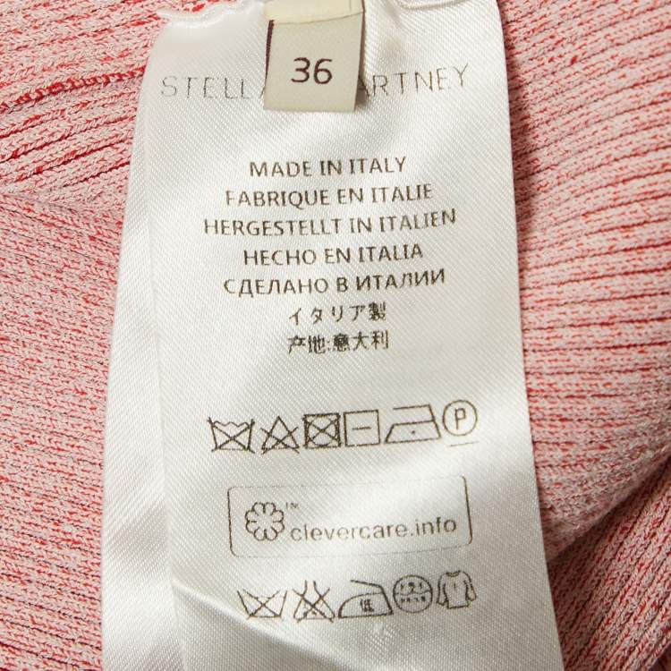 Pre Owned Stella McCartney Red Knit Slit Midi Skirt XS  