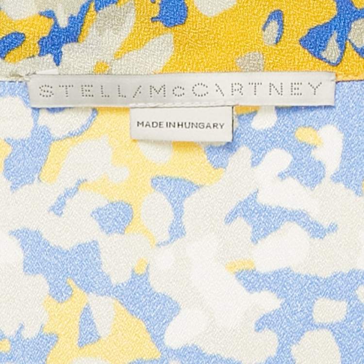 Pre Owned Stella McCartney Blue   Tops/Yellow Printed Crepe Tunic L