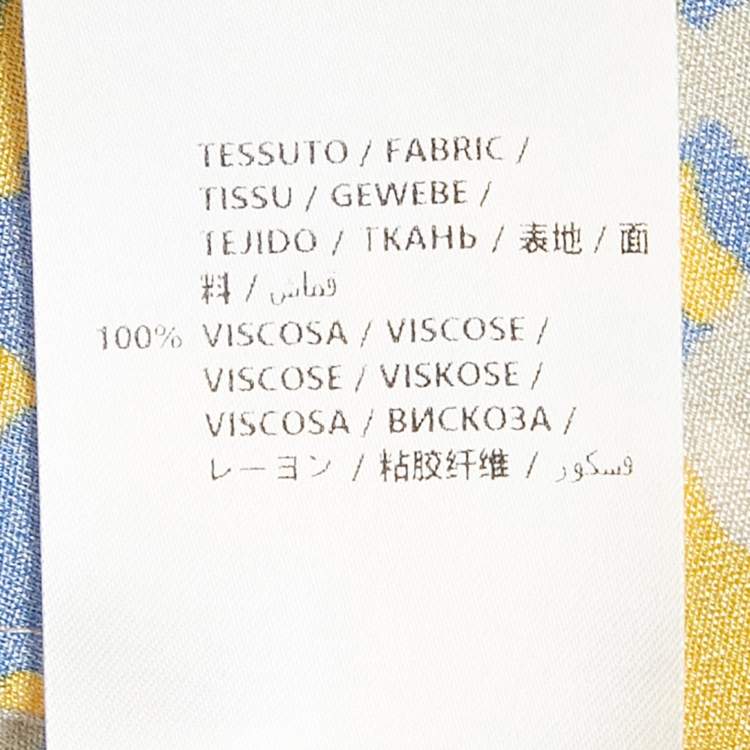 Pre Owned Stella McCartney Blue   Tops/Yellow Printed Crepe Tunic L