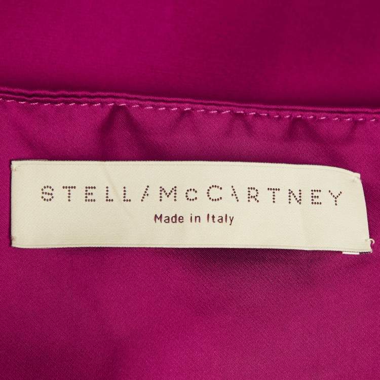 Pre Owned Stella McCartney Burgundy Pink Satin One Shoulder Mini Dress S