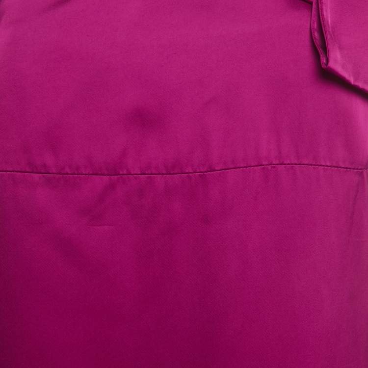Pre Owned Stella McCartney Burgundy Pink Satin One Shoulder Mini Dress S