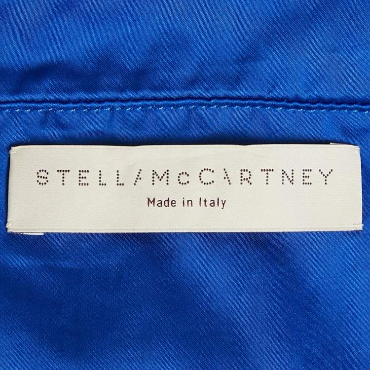 Pre Owned Stella McCartney Blue Satin One Shoulder Mini Dress M