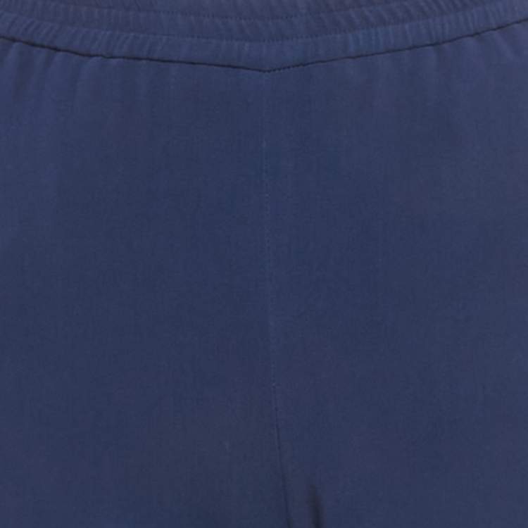 Pre Owned Stella McCartney Blue Crepe Elasticated Crepe Trousers M
