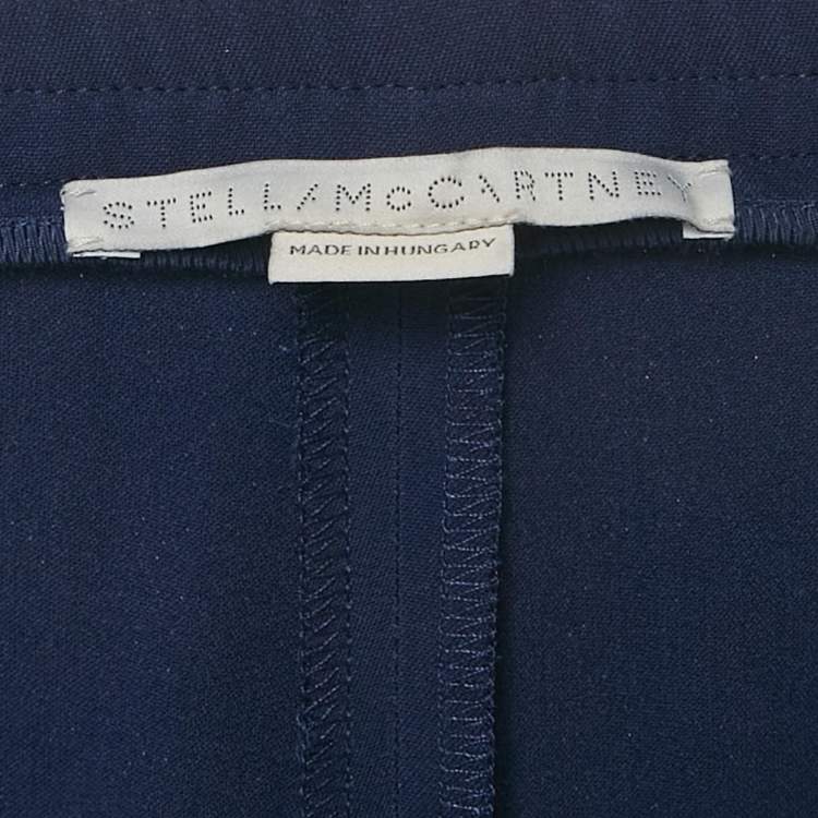 Pre Owned Stella McCartney Blue Crepe Elasticated Crepe Trousers M