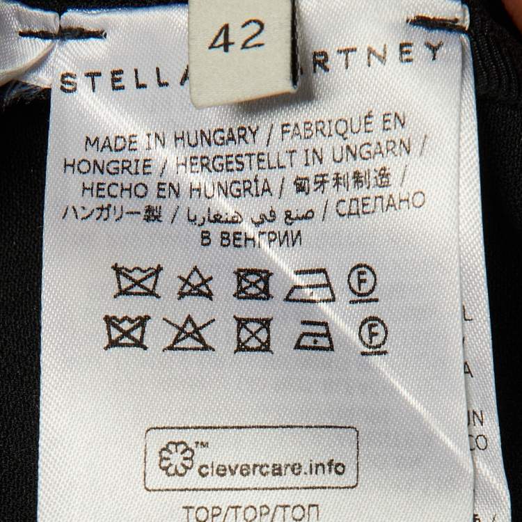 Pre Owned Stella McCartney Black Crepe Zip Front Blouse M 