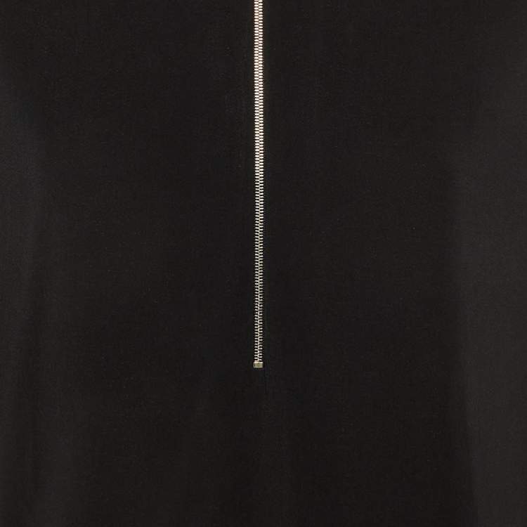 Pre Owned Stella McCartney Black Crepe Zip Front Blouse M 