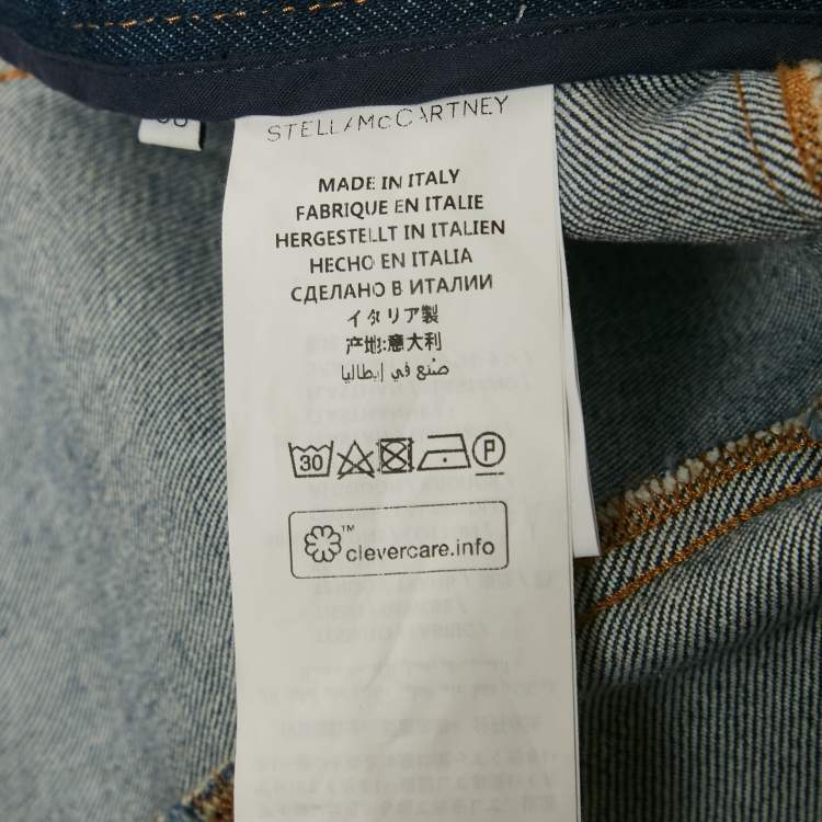 Pre Owned Stella McCartney Blue Denim Flared Maxi Skirt S