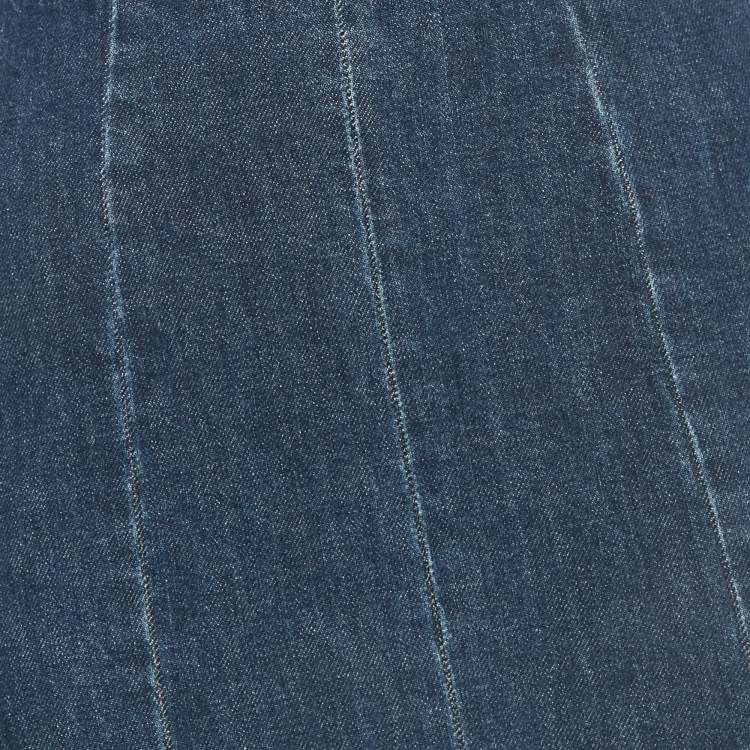 Pre Owned Stella McCartney Blue Denim Flared Maxi Skirt S