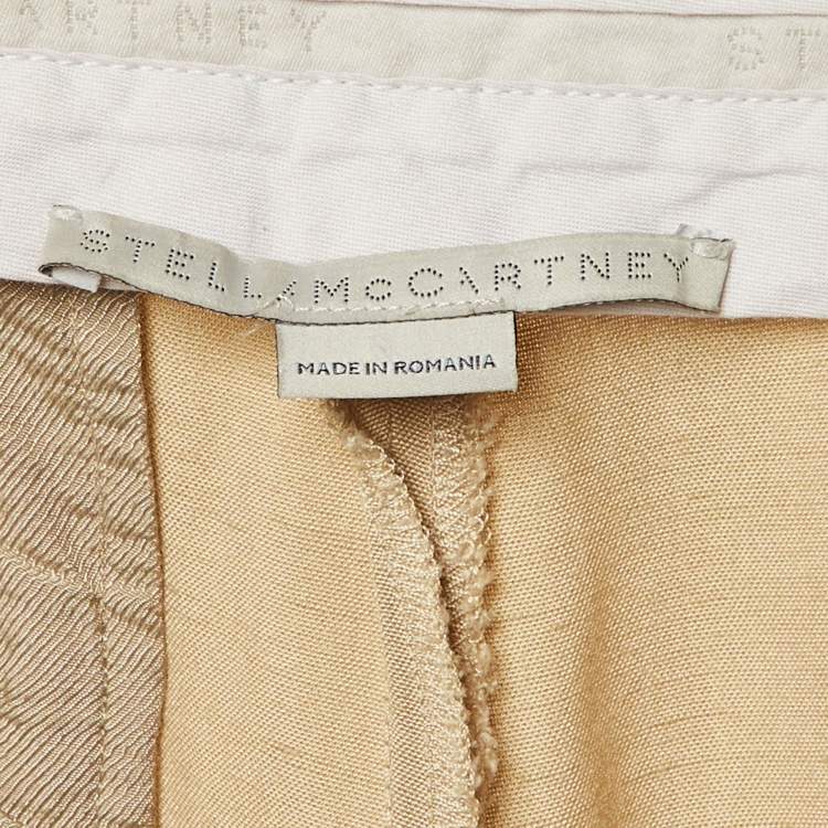 Pre Owned Stella McCartney Beige Crepe Cropped Trousers S