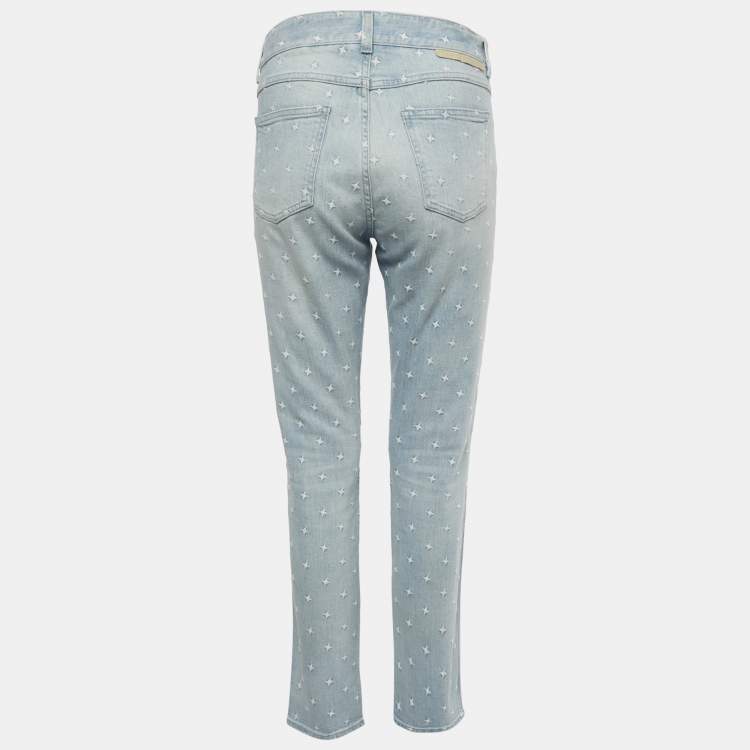 مملوكة مسبقًا Stella McCartney Blue Star Embroidered Denim Jeans M/Waist 31"