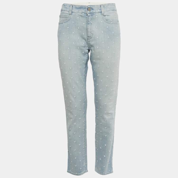 مملوكة مسبقًا Stella McCartney Blue Star Embroidered Denim Jeans M/Waist 31"