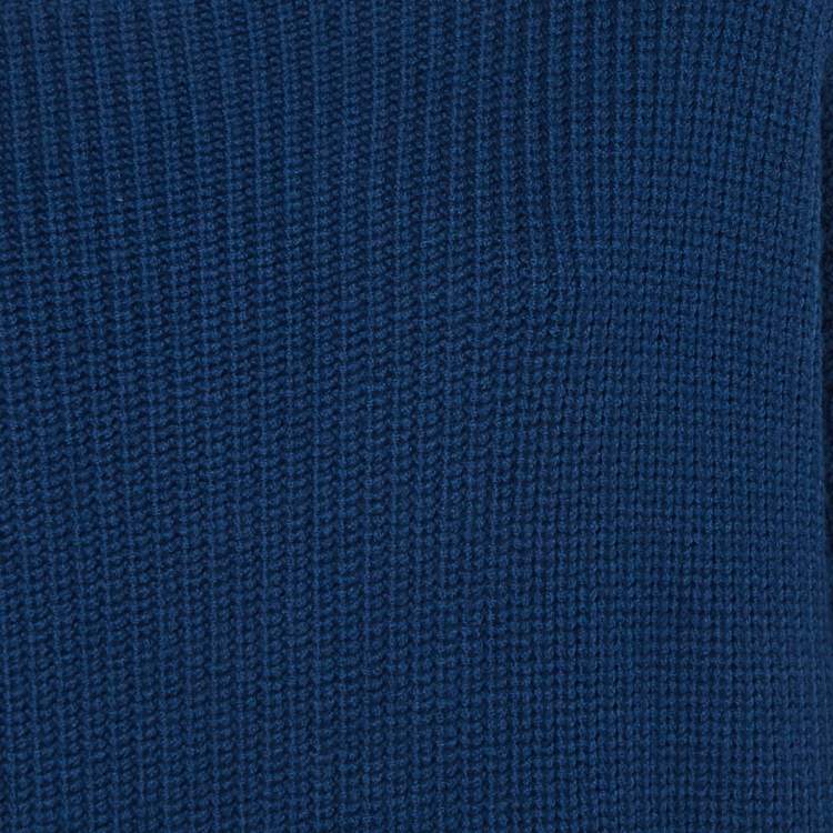 مملوكة مسبقًا Stella McCartney Blue Wool Rib Knit Asymmetrical Buttoned Cardigan S