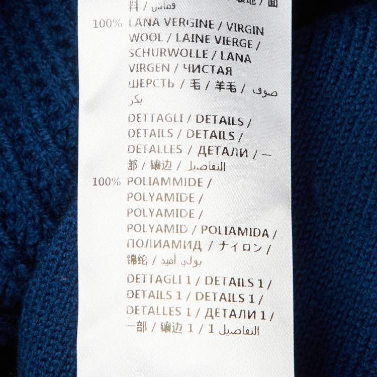 مملوكة مسبقًا Stella McCartney Blue Wool Rib Knit Asymmetrical Buttoned Cardigan S