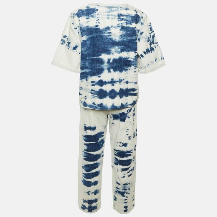 مملوكة مسبقًا Stella McCartney Blue Tie Dye Denim Co-Ord Set M