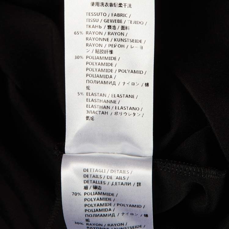 Pre Owned Stella McCartney Black Jersey & Mesh Knee Length Sheath Dress S