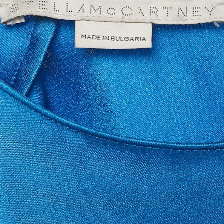 Pre Owned Stella McCartney Blue Sateen Sleeveless Top S