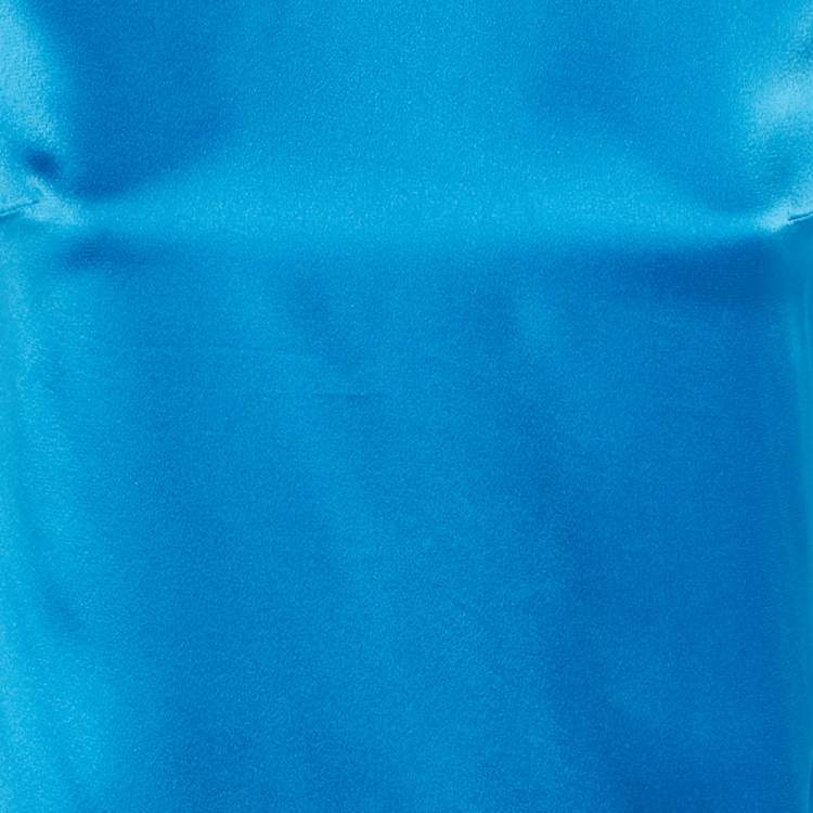 Pre Owned Stella McCartney Blue Sateen Sleeveless Top S