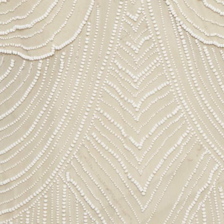 Pre Owned Stella McCartney Beige Silk Chiffon beaded Mini Dress S