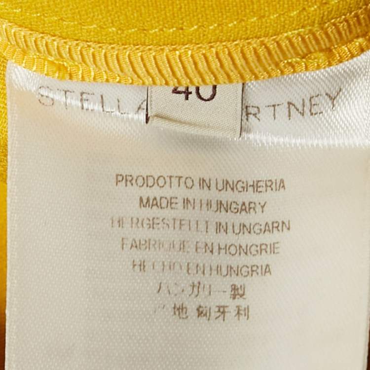 مملوكة مسبقًا Stella McCartney Yellow Crepe Long Sleeve Blouse S