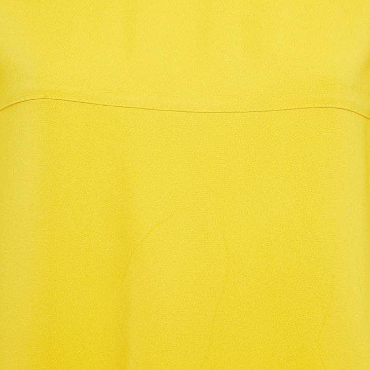 مملوكة مسبقًا Stella McCartney Yellow Crepe Long Sleeve Blouse S