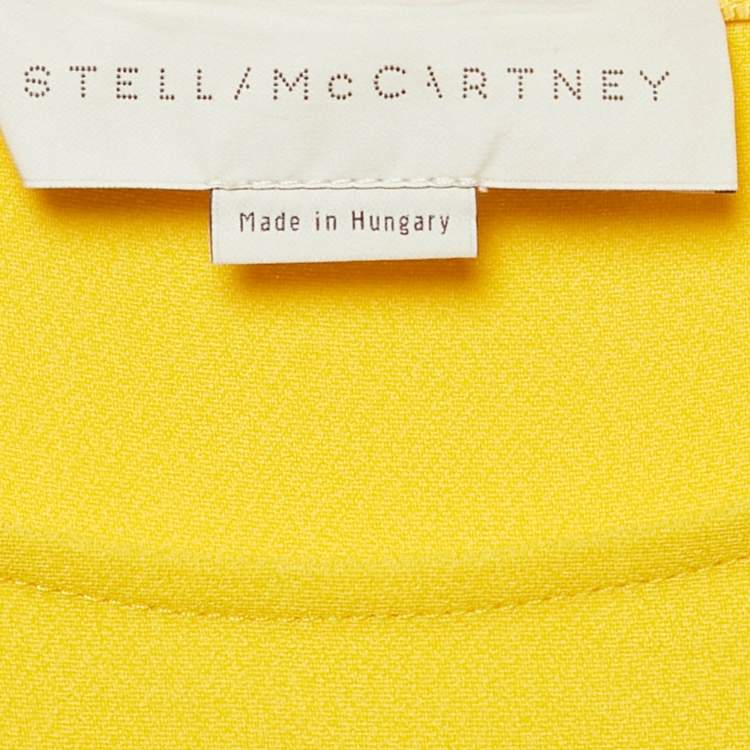 مملوكة مسبقًا Stella McCartney Yellow Crepe Long Sleeve Blouse S
