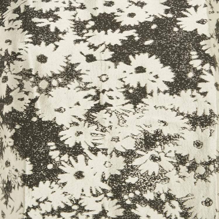 Pre Owned Stella McCartney Monochrome Floral Jacquard Blouse M