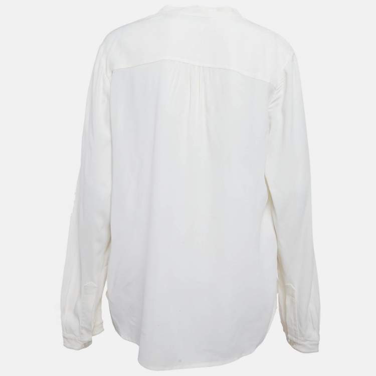 Pre Owned Stella McCartney Off-White Crepe Button Down Blouse M