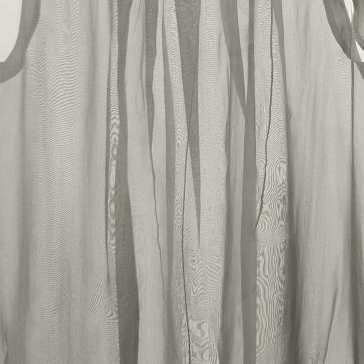 Pre Owned Stella McCartney Grey Silk Sheer Sleeveless Top M