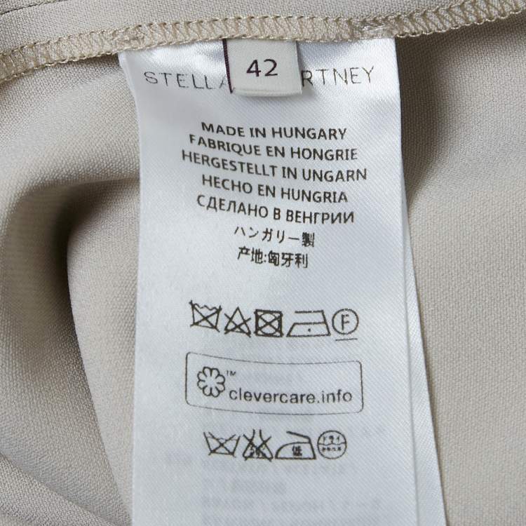 Pre Owned Stella McCartney Grey Crepe Flared Sleeve Blouse M