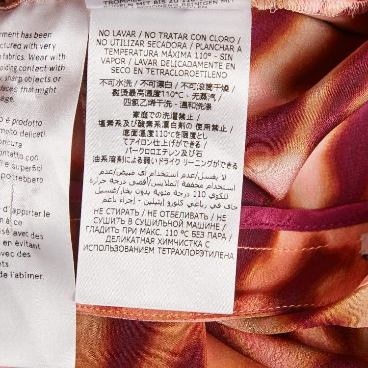 Pre Owned Stella McCartney Brown Leopard Print Silk Asymmetric Midi Skirt M