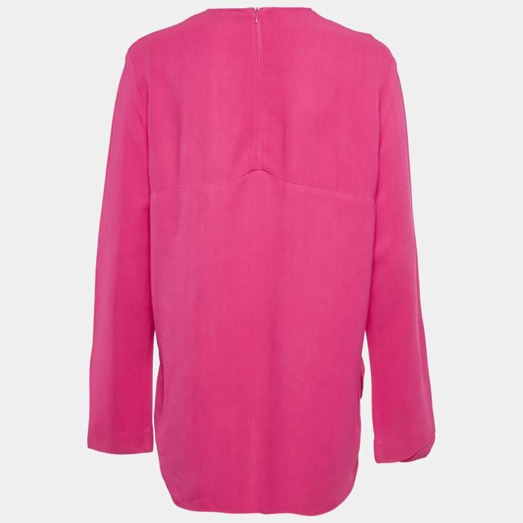 مملوكة مسبقًا Stella McCartney Pink Crepe Long Sleeve Blouse M