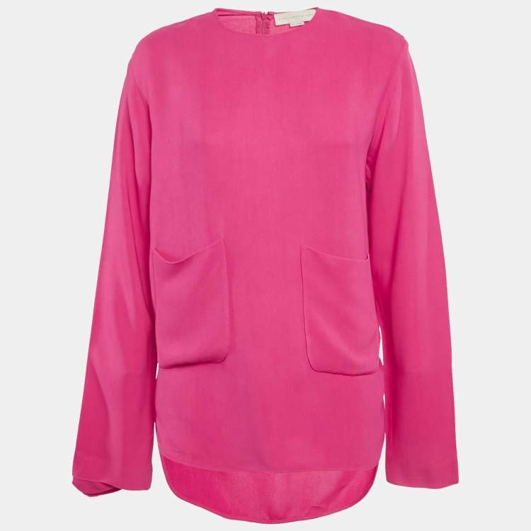 مملوكة مسبقًا Stella McCartney Pink Crepe Long Sleeve Blouse M