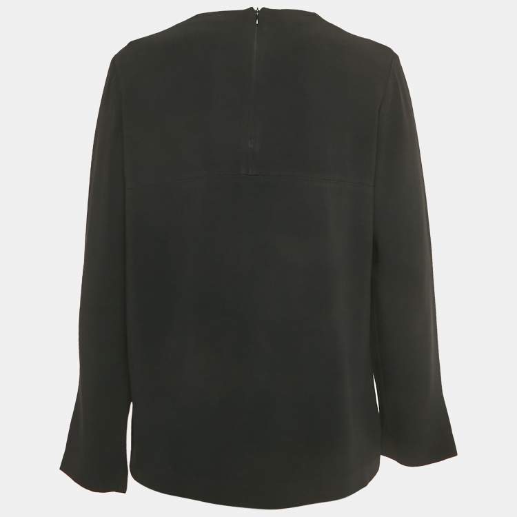 Pre Owned Stella McCartney Black Crepe Long Sleeve Blouse S