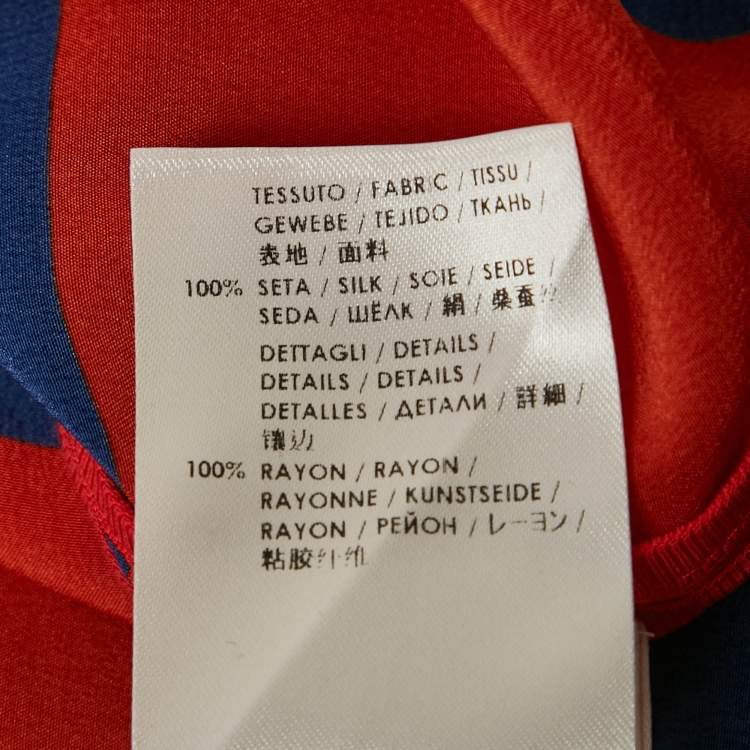 Pre Owned Stella McCartney Blue /Orange Striped Silk Full Sleeve Top S